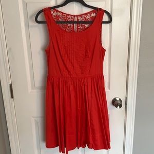 Anthropologie orange/red party dress